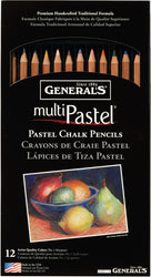 General Pencil 4400-12A General's Pastel Chalk Pencils, 12 Colors, Multicolor