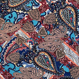 ITY Fabric Paisley Maize (10-3) Print Polyester Lycra Knit Jersey 2 Way Spandex Stretch 58" Wide