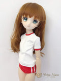 Petite Marie Japan for 1/4 Doll 16 inch 40cm MSD MDD BJD Japan High School Sportswear Gym Wear with Bloomers (Red)