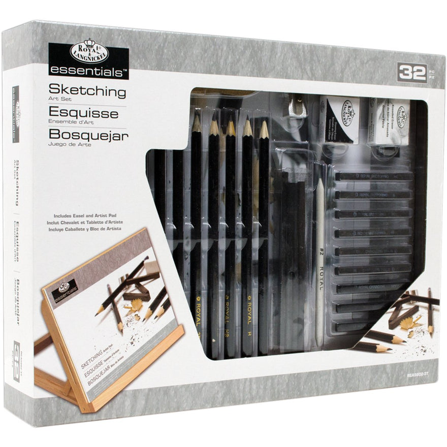 Flat Easel Art Set Medium-Sketching 32pc