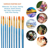 Xubox Pointed-Round Paint Brush Set, 4 Pack 40 Pieces Round Pointed Tip Nylon Hair Artist Detail Paintbrush Set, Acrylic Oil Watercolor Brushes for Face Nail Body Art Craft, Miniature Detailing, Blue