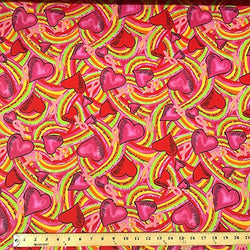 Crush Red Print Fabric Cotton Polyester Broadcloth By The Yard 60" inches wide