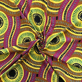 DTY African Print Fabric Serpent (2-3) Stretch Brushed Jersey Knit Apparel 58/60" Wide Sold BTY