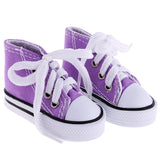 Toygogo 2X Purple+Blue High Top Sneakers Canvas Shoes for 1/4 BJD SD DOD Dolls