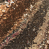 All-Over Sequins Fabric Mermaid Scale on Stretch Mesh 58/60" wide Sold BTY (Copper)