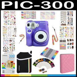 Polaroid PIC300 Instant Camera Gift Bundle, PIF Paper, 9 Unique Colorful Sticker Sets, Photo