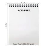 3 Pack Sketch PAD, 240 Sheets, 8.3"x 11.7", 68lbs-100g/m2, Drawing and Sketch Paper, Acid Free, Ideal for Pen, Pencil, Watercolors, Charcoal, Graphite and More, Top Spiral-Bound, Micro-Perforated (3)