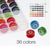 ilauke 36Pcs Bobbins and Sewing Thread with Case for Singer Brother Janome Babylock Kenmore Machine