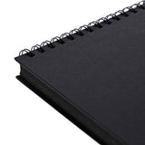 Genie Crafts 2-Pack Spiral DIY Cover Sketchbook, Black Paper Sketch Pad, 75 Sheets Each, 8 x 11 Inches