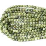 Qiwan 45PCS 8mm Natural Color Taiwan Green Jade Green Stone Round Loose Beads for DIY Jewelry Making