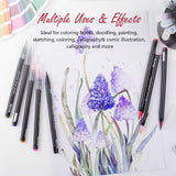 Arrtx Watercolor Markers, 48 Colors Real Brush Pens Water Based Watercolor Brush Pens with Flexible Brush Tips for Painting, Drawing, Coloring, Calligraphy, Manga and More