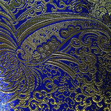 Metallic Paisley Brocade Fabric 60" By Yard in Red Yellow White Purple Blue (Royal Blue / Gold)