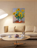 DECORARTS Monet Sunflowers, Claude Monet Art Reproduction, Giclee Canvas Prints Wall Art for Home Décor, 30'' L x24 W
