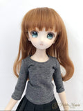 Petite Marie Japan for 1/4 Doll 16 inch 40cm MSD MDD BJD Round Collar Half Sleeve T-Shirt (Charcoal Gray)
