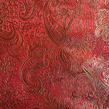 Metallic Paisley Brocade Fabric 60" By Yard in Red Yellow White Purple Blue (Red / Gold)