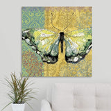 Butterfly Mosaic - Yellow Canvas Wall Art Print, 30"x30"x1.25"