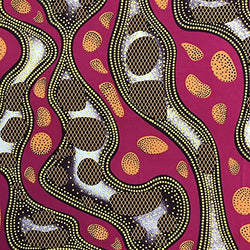 ITY African Print Fabric Stream (13-2) Polyester Lycra Knit Jersey 2 Way Spandex Stretch 58" Wide