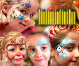 Painting Face kit Crayons, Muscccm 16 Colors Non-toxic Makeup Face Paint Sticks Body Tattoo Crayons Kit for Kids, Children, Toddlers, Party, Cosplay