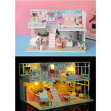 KISSTAKER Miniature Dollhouse Kits with Light and Furnitures Wooden DIY 3D House Kit Including Dust Proof Cover-Music Movement-Assemble Tools Birthday Gift for Teens Adults-Mermaid Diary