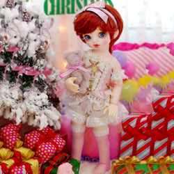 Y&D 1/6 BJD Doll SD Dolls Red Short Hair DIY Toy Children Birthday Gift Full Set + Makeup + Accessories