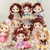 Mini 6.3 Inch Doll 13 Movable Joints 1/8 Multi-Color Eyeball Doll and Clothes Can Dress Up Girls Toys Birthday Gifts