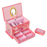 SONGMICS Musical Jewelry Box Ballerina Jewel Storage Case, Gift for Little Girls, Ball Princess with Brahms Lullaby Melody, Pink UJMC006