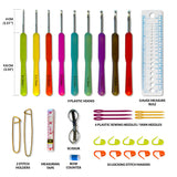 Best Crochet Hook Set with Ergonomic Handles for Extreme Comfort. Perfect Crochet Hooks for Arthritic Hands, Smooth Knitting Needles for Superior Results & 22 Knitting Accessories.