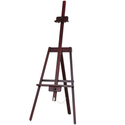MEEDEN Lyre Easel Tripod Easel for Display and Painting, Sturdy A-Frame Design, Adjustable Rear Support Display Easel, Solid Beechwood Easel, Holds Canvas up to 43 inch, Rosewood Finish