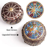Amperer Vintage Music Box with Constellations Rotating Goddess LED Lights Twinkling Resin Carved Mechanism Musical Box with Sankyo 18-Note Wind Up Signs of The Zodiac Gift for Birthday (Upgraded)