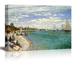 wall26 - Regatta at Sainte-Adresse by Claude Monet - Canvas Print Wall Art Famous Painting Reproduction - 32" x 48"