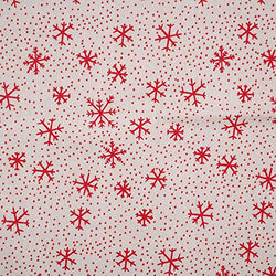 RayLineDo 100% Cotton Linen Printed Fabric Christmas Snow Red Patchwork Tablecloth 140cm wide -