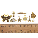 Ownsig 50 Pieces Antique Gold Assorted Charms Pendants DIY for Jewelry Making