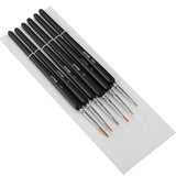 eBoot 6 Pieces Detail Paint Brush Set Miniature Brushes for Watercolor and Acrylic Painting (Black)