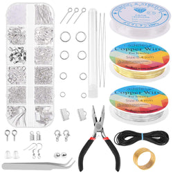 Jewelry Making Supplies, Cridoz Jewelry Repair Kit Jewelry Fixing Kit with Jewelry Wire and Findings Tools for Jewelry Making, Jewelry Repair, Necklace and Earrings