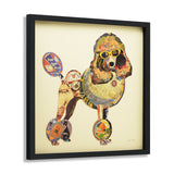 Empire Art Direct Poodle Dimensional Collage Handmade by Alex Zeng Framed Graphic Dog Wall Art, 25" x 25" x 1.4", Ready to Hang