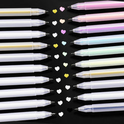 Gold Silver White Gel Pen Set for Artist, Ohuhu 10 Colors (20 Pack) Gel Ink Pens, White Pens for Highlighting on Markers Colored pencils Watercolor Paintings, Gel Paint Pens for Drawing, Sketching