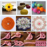 Crochet Hooks, DIY Craft Yarn Mixed Aluminum Handle Knitting Needles Sewing Weave Set Full Kit Tools with Gauge Rule Scissors Stitch Holders (Purple)