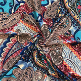 ITY Fabric Paisley Maize (10-3) Print Polyester Lycra Knit Jersey 2 Way Spandex Stretch 58" Wide