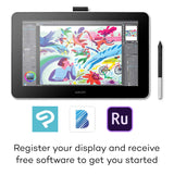 Wacom One Digital Drawing Tablet with Screen, 13.3 inch Graphics Display for Art and Animation Beginners (DTC133W0A)