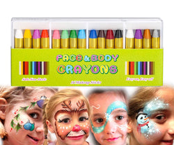 Painting Face kit Crayons, Muscccm 16 Colors Non-toxic Makeup Face Paint Sticks Body Tattoo Crayons Kit for Kids, Children, Toddlers, Party, Cosplay