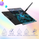 2019 HUION HS610 Drawing Tablet, Graphics Tablet with Battery-Free Stylus, 8192 Levels Pressure Sensitivity, Tilt Function, Touch Ring, 10x6.25inch Digital Art Tablet for Android Windows Mac