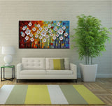 YaSheng Art - 100% Hand Painted Art Beautiful Colorful Oil Paintings On Canvas Abstract Art Texture Flowers Paintings Home Interior Decor Picture Canvas Wall Art Painting (24x48inch)