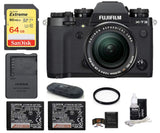 Fujifilm X-T3 Mirrorless Digital Camera with XF 18-55mm f/2.8-4 R LM OIS Zoom (Black) Bundle, Includes: SanDisk 64GB Extreme SDXC Memory Card, Spare Fujifilm NP-W126S Battery + More