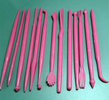 yueton 14pcs Set Plastic Crafts Clay Modeling Tool for Shaping and Sculpting (Hot Pink)