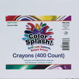 S&S Worldwide Color Splash! Crayons PlusPack - 8 Colors (Box of 400)