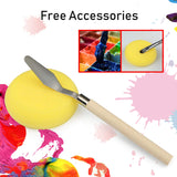 Artist Paint Brush Set - 15 Different Sizes Paint Brushes for Acrylic Watercolor Oil Gouache Paint - Perfect Gift for Artists, Adults & Kids - Free Painting Knife and Watercolor Sponge.