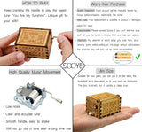 Sooye Hand Crank Music Box for Wife Unique Gifts for Wife, Play The Tune You are My Sunshine Vintage Engraving Wood Music Box ...