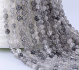 Natural Stone Beads 100pcs 8mm Gloud Grey Quartz Round Genuine Real Stone Beading Loose Gemstone Hole Size 1mm DIY Charm Smooth Beads for Bracelet Necklace Earrings Jewelry Making (Gloud Grey Quartz)