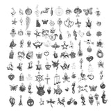 CCINEE Wholesale 100 Pieces Assorted Antique Charms Sliver Pendants for Jewelry Making and Craft Making