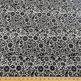 Cotton Printed Sky Fabric 45" Wide 100% Cotton By The Yard Black and White